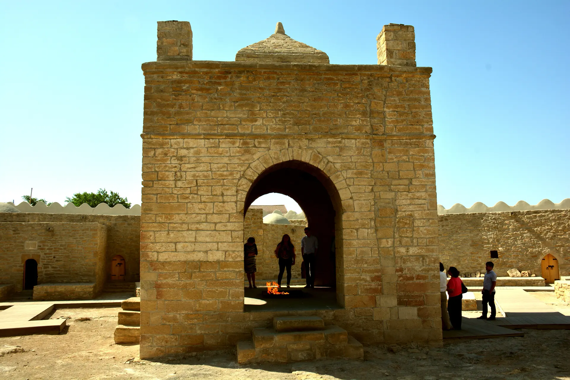 The central altar of the Ateshgah fire temple outside Baku.