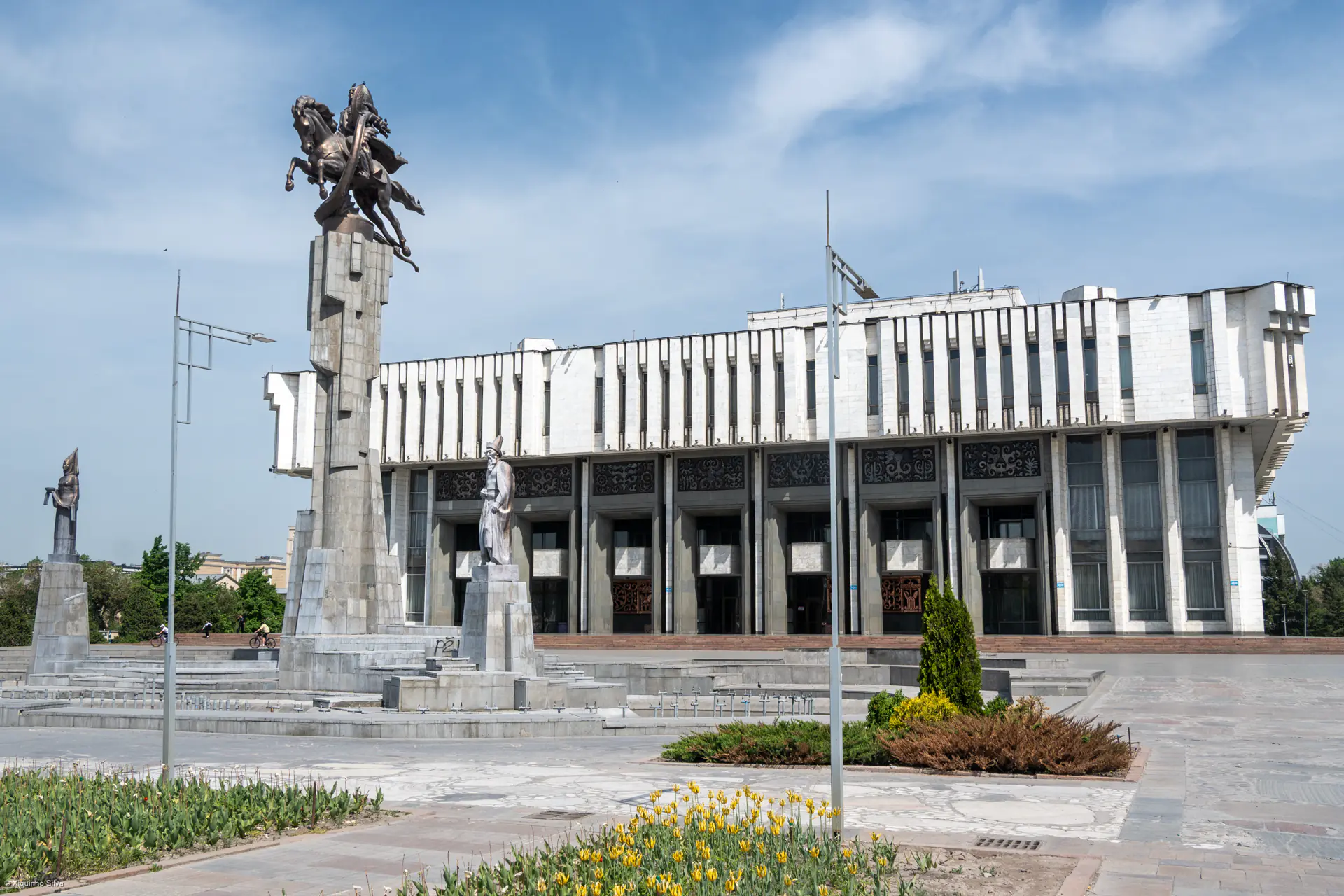 The government building and the Manas monument on Ala-Too Square, Bishkek.