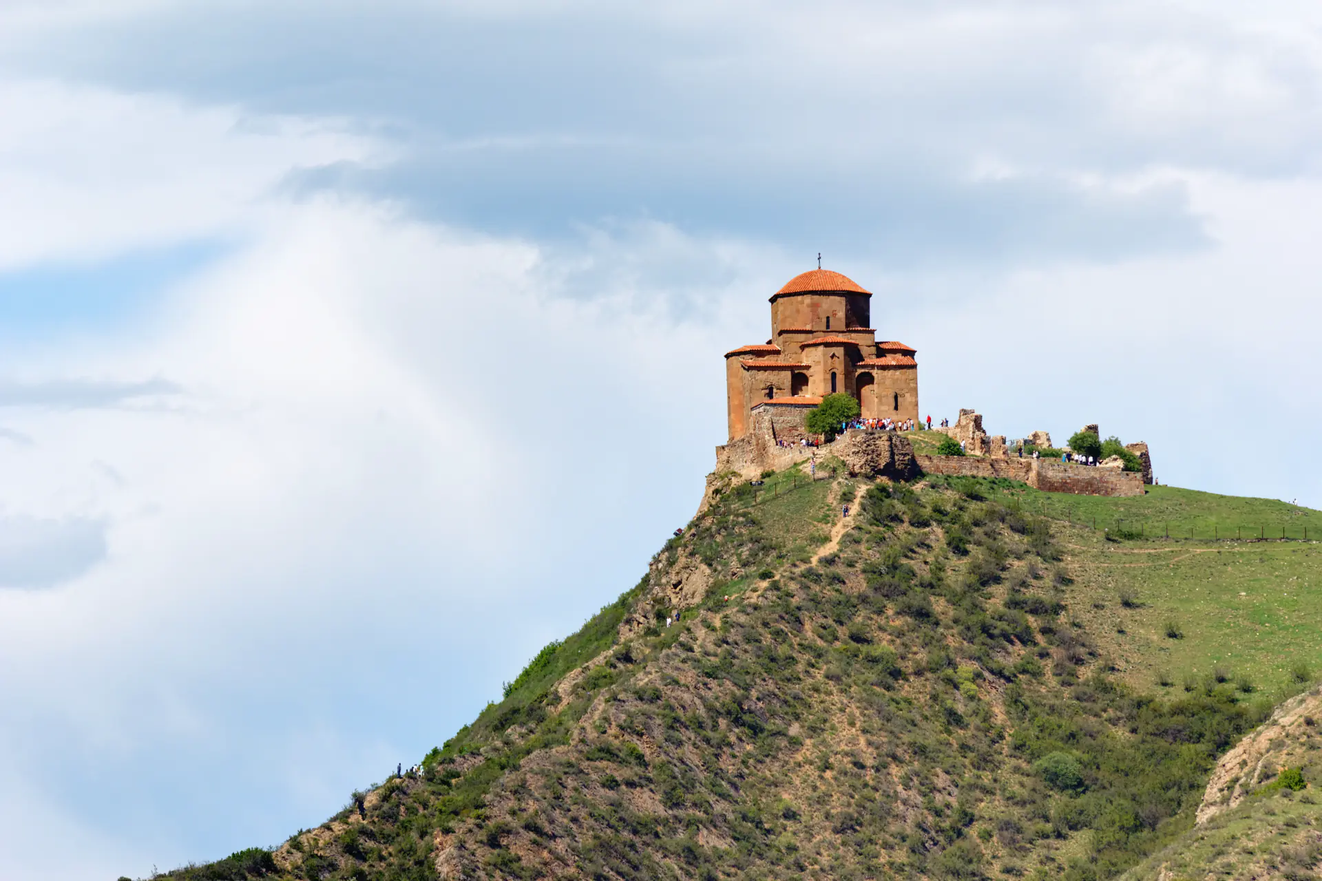 The sixth-century Jvari monastery alone on its hill above Mtskheta.